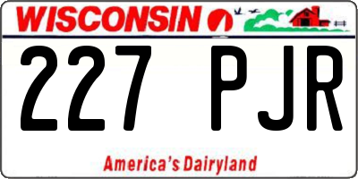 WI license plate 227PJR