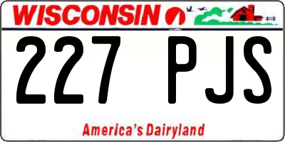 WI license plate 227PJS