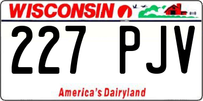 WI license plate 227PJV