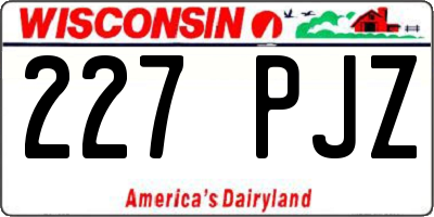 WI license plate 227PJZ