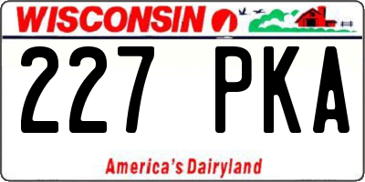 WI license plate 227PKA