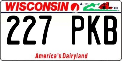 WI license plate 227PKB