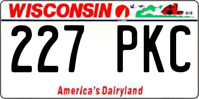 WI license plate 227PKC