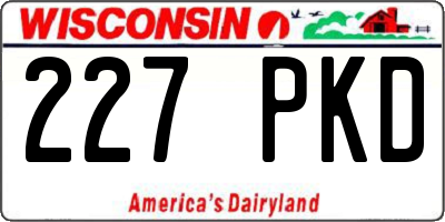WI license plate 227PKD