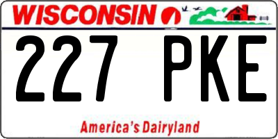 WI license plate 227PKE