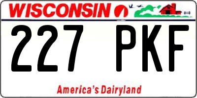 WI license plate 227PKF