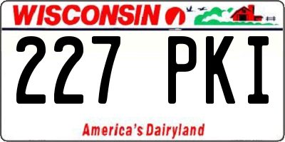 WI license plate 227PKI