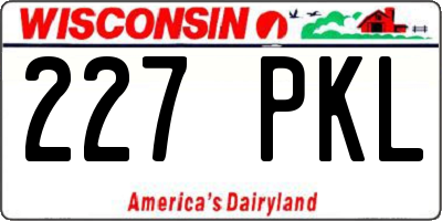 WI license plate 227PKL