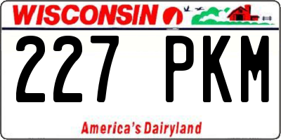 WI license plate 227PKM
