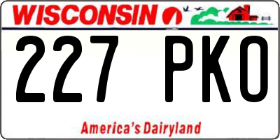 WI license plate 227PKO
