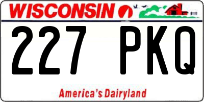 WI license plate 227PKQ