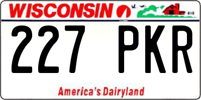 WI license plate 227PKR
