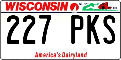 WI license plate 227PKS