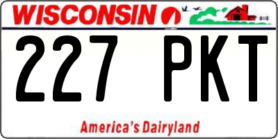 WI license plate 227PKT