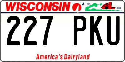 WI license plate 227PKU