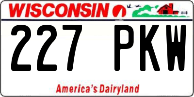 WI license plate 227PKW