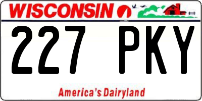 WI license plate 227PKY