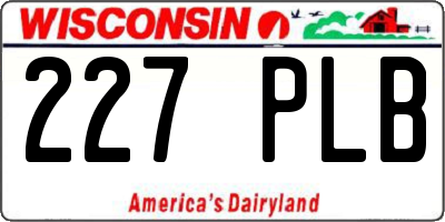 WI license plate 227PLB