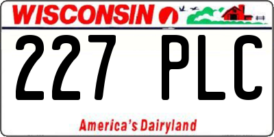 WI license plate 227PLC