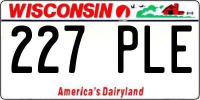 WI license plate 227PLE