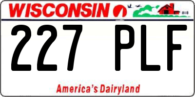 WI license plate 227PLF
