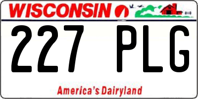 WI license plate 227PLG