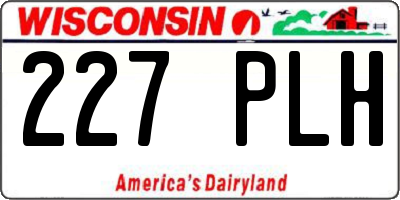 WI license plate 227PLH