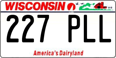 WI license plate 227PLL