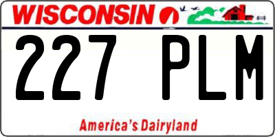 WI license plate 227PLM