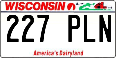 WI license plate 227PLN