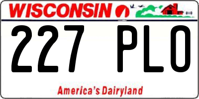 WI license plate 227PLO