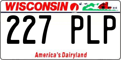 WI license plate 227PLP