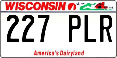 WI license plate 227PLR