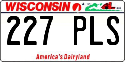 WI license plate 227PLS