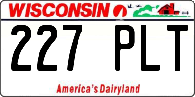 WI license plate 227PLT