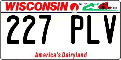 WI license plate 227PLV