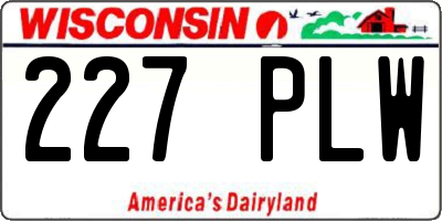 WI license plate 227PLW