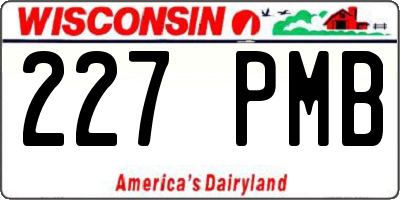 WI license plate 227PMB