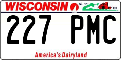 WI license plate 227PMC
