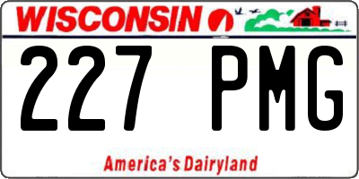 WI license plate 227PMG