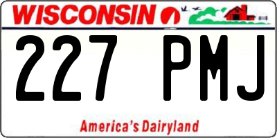 WI license plate 227PMJ