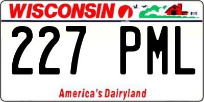 WI license plate 227PML