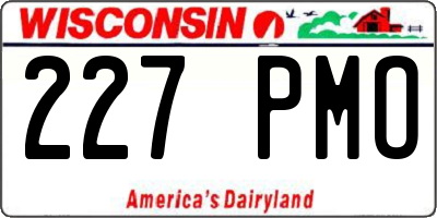 WI license plate 227PMO