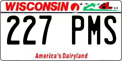 WI license plate 227PMS