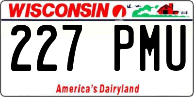 WI license plate 227PMU