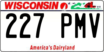 WI license plate 227PMV