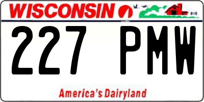 WI license plate 227PMW