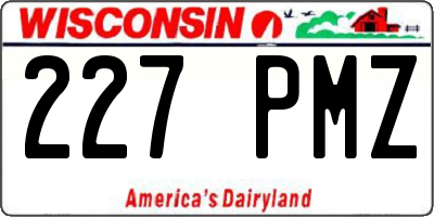 WI license plate 227PMZ