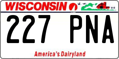 WI license plate 227PNA