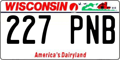 WI license plate 227PNB